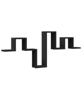 Étagère murale design zig zag 105 cm bois blanc bibliothèque suspendue moderne