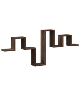 Étagère murale design zig zag 105 cm bois blanc bibliothèque suspendue moderne