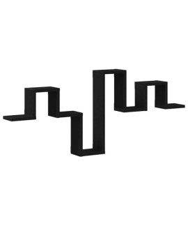 Étagère murale design zig zag 105 cm bois blanc bibliothèque suspendue moderne