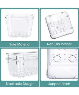 Organisateur de tiroir transparent modulable lot de boîtes de rangement multifonctions pour bureau et cuisine