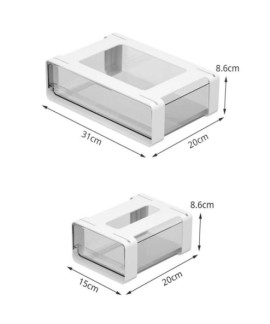 Organisateur de tiroir coulissant adhésif sous étagère pour placard cuisine et dressing