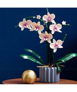 Orchidée Artificielle en Blocs de Construction Bouquet de Fleurs Eternelles 711 Pièces