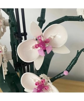 Orchidée Artificielle en Blocs de Construction Bouquet de Fleurs Eternelles 711 Pièces