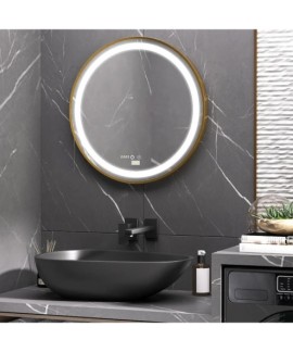 Miroir Mural Rond LED 60 cm...