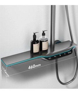 Colonne de douche thermostatique intelligente avec ecran LED gris