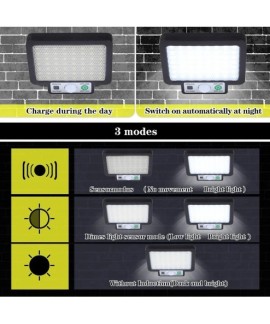 Projecteur Solaire LED Exterieur avec Detecteur de Mouvement et Panneau Deporte