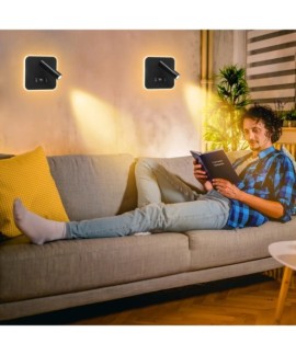 Applique Murale LED de Chevet avec Liseuse et Port USB