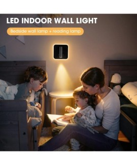 Applique Murale LED de Chevet avec Liseuse et Port USB