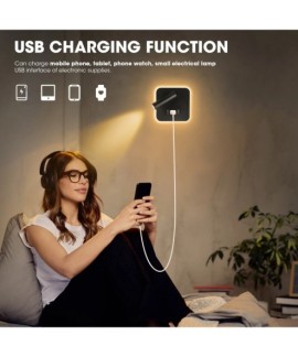 Applique Murale LED de Chevet avec Liseuse et Port USB