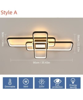 Plafonnier LED Moderne Dimmable avec Télécommande