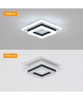 Plafonnier LED Carre Moderne en Acrylique 24W pour Salon et Chambre