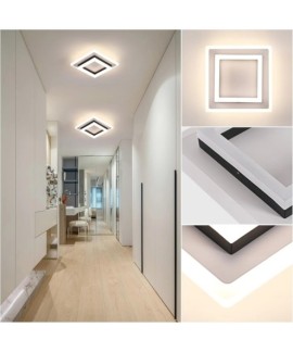 Plafonnier LED Carre Moderne en Acrylique 24W pour Salon et Chambre